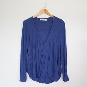 Derek Lam 10 Crosby Wrap-Front Long Sleeve Top